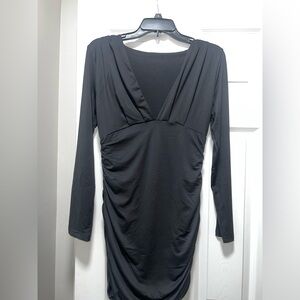 Black Mini Dress V-Neckline